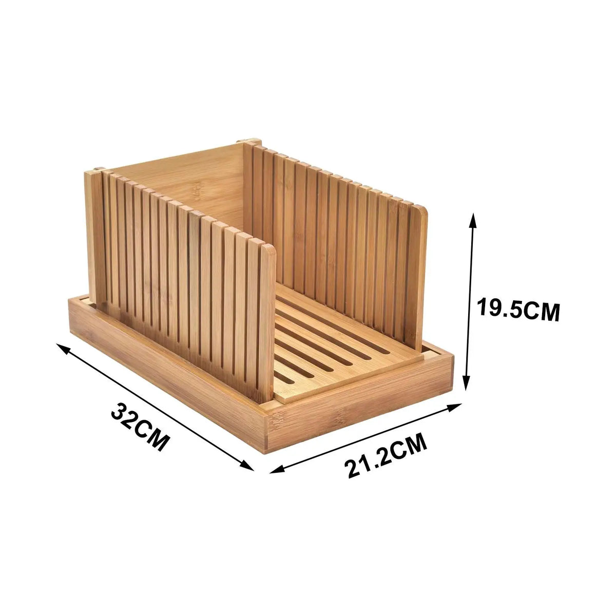 Bamboo Bread Slicer with Crumb Tray | Foldable Loaf Guide