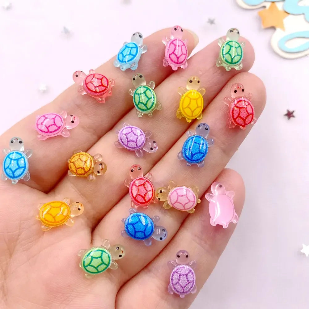 60pcs 3D Mini Resin Tortoise Flatback Rhinestones – DIY Craft