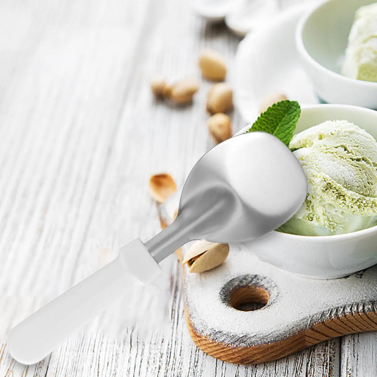 Stainless Steel Ice Cream Scoop & Fruit Baller | Anti-Slip
