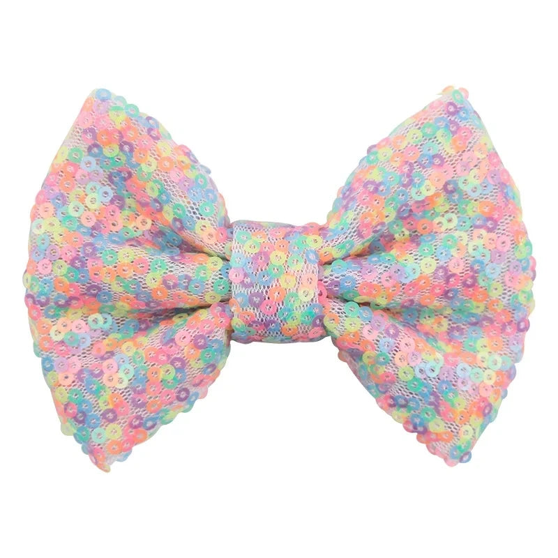 5-Pack Glitter Sequin Hair Bows – DIY Girls Hair Accessories