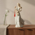 White Porcelain Ceramic Lady Figurine | Elegant Home Décor