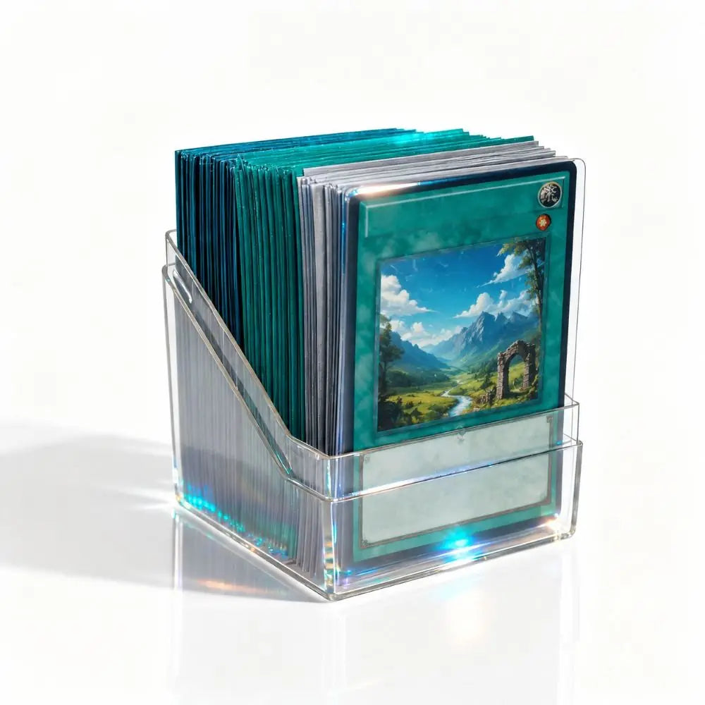 Acrylic TCG Card Storage Box – Transparent Stackable 100+ Cards
