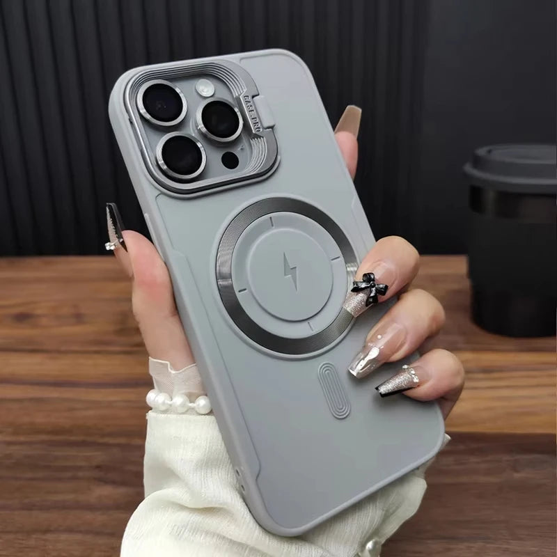 MagSafe iPhone Case Flip Lens Stand | Shockproof Bumper Cover