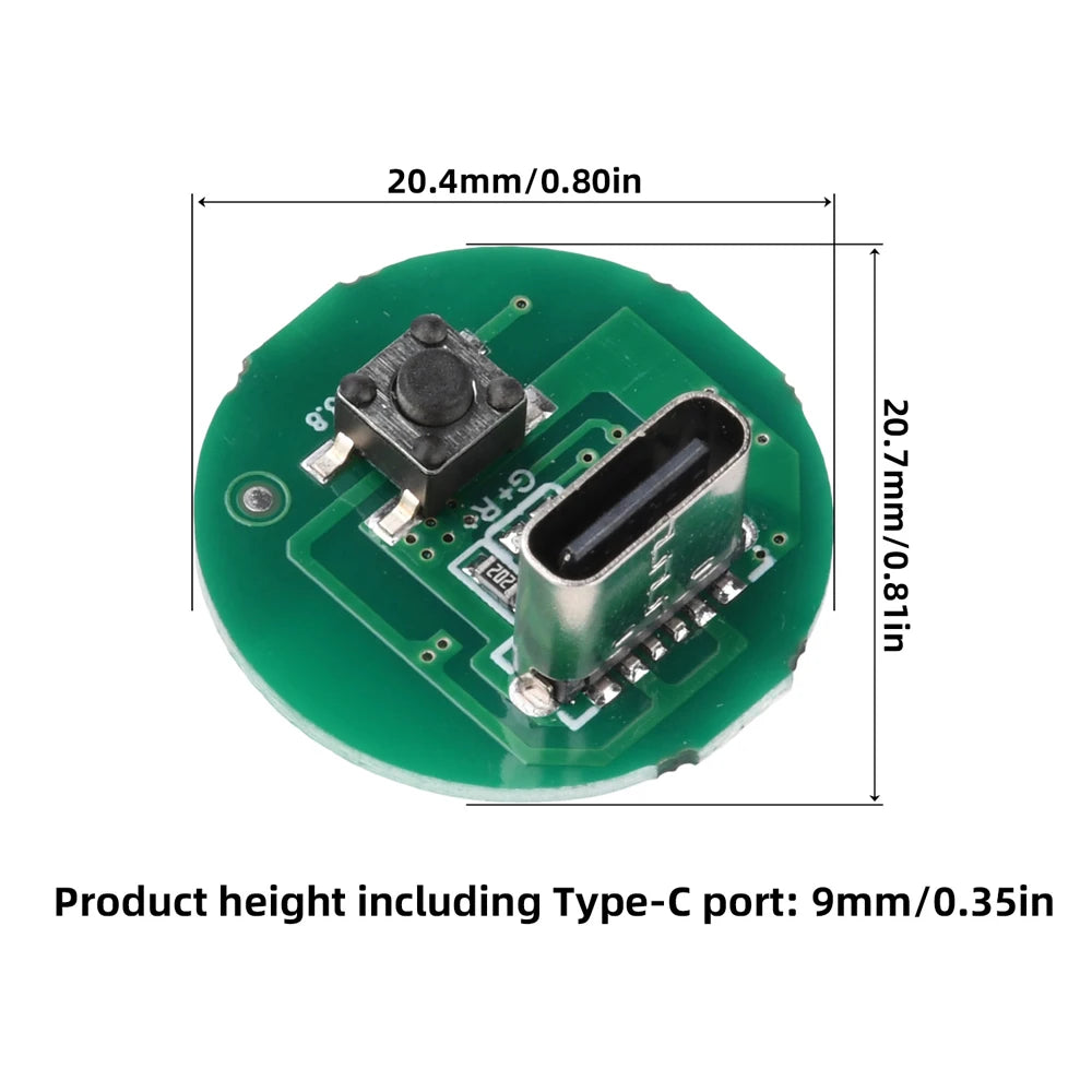 DC 3.7–4.2V Single-Mode 10–20W Torch Driver Board Type-C