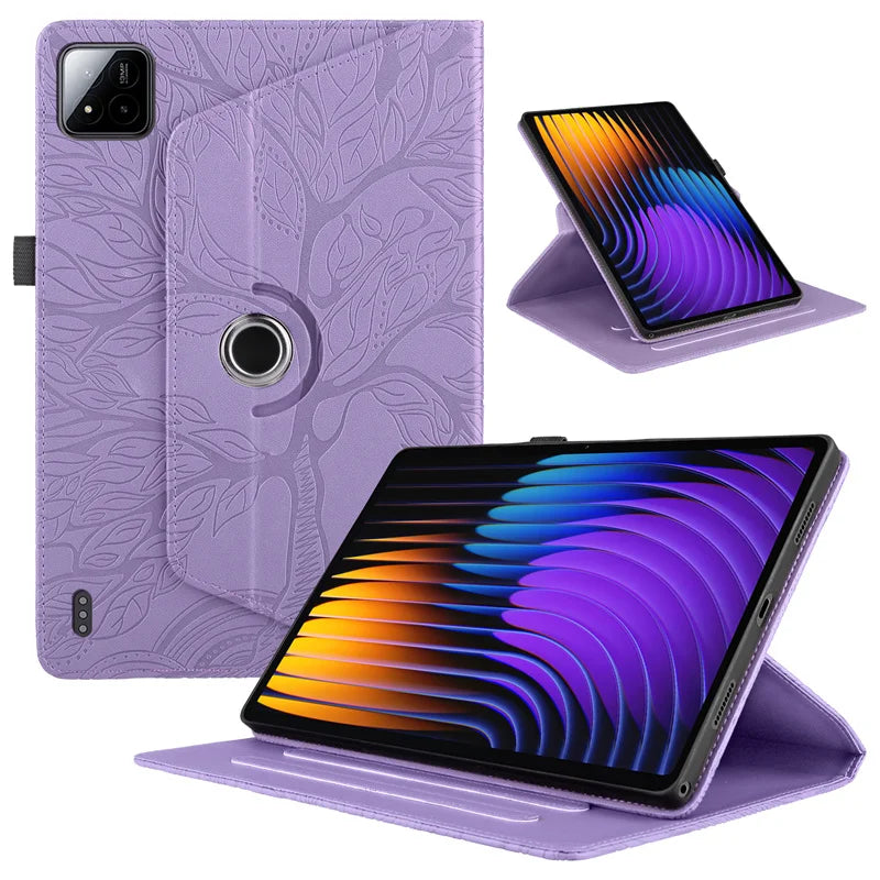 Xiaomi Pad 7 / Pad 7 Pro Case – Embossed 360° Rotating Stand