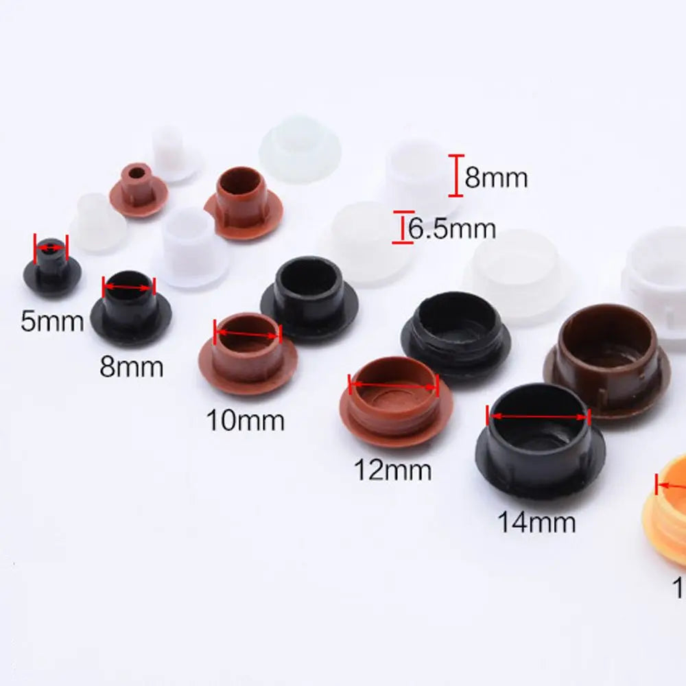 50-Pack Plastic Hole Plugs – Furniture Screw Cap Covers