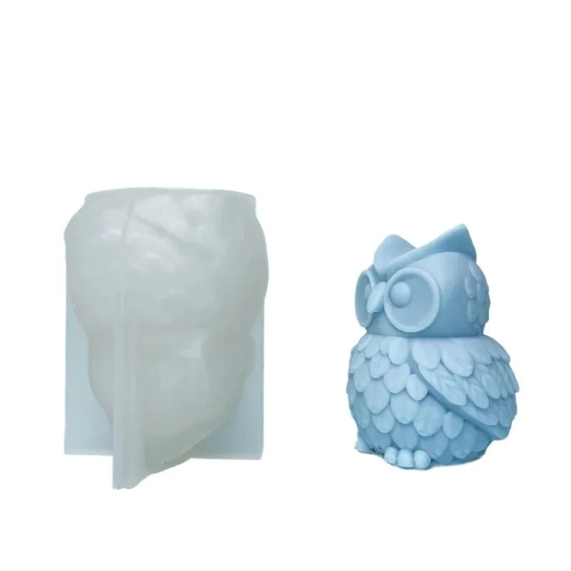3D Owl Silicone Mold – Candle, Soap, Resin & Baking DIY