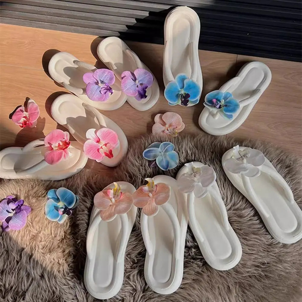 Women's EVA Butterfly Orchid Flip Flops – Anti-Slip Slides