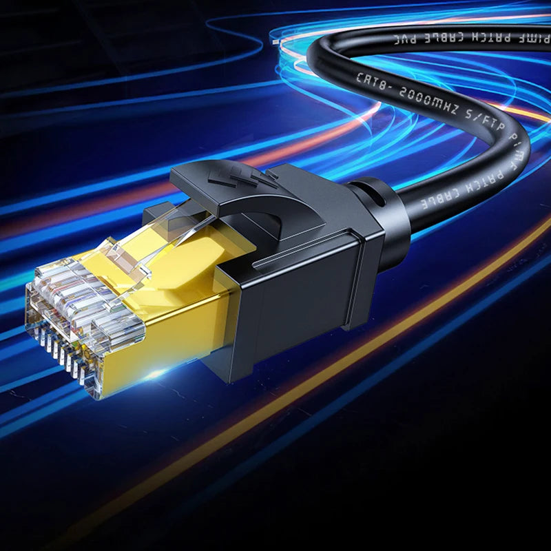 OULLX CAT8 Ethernet Cable 40Gbps 26AWG Pure Copper LAN Cord
