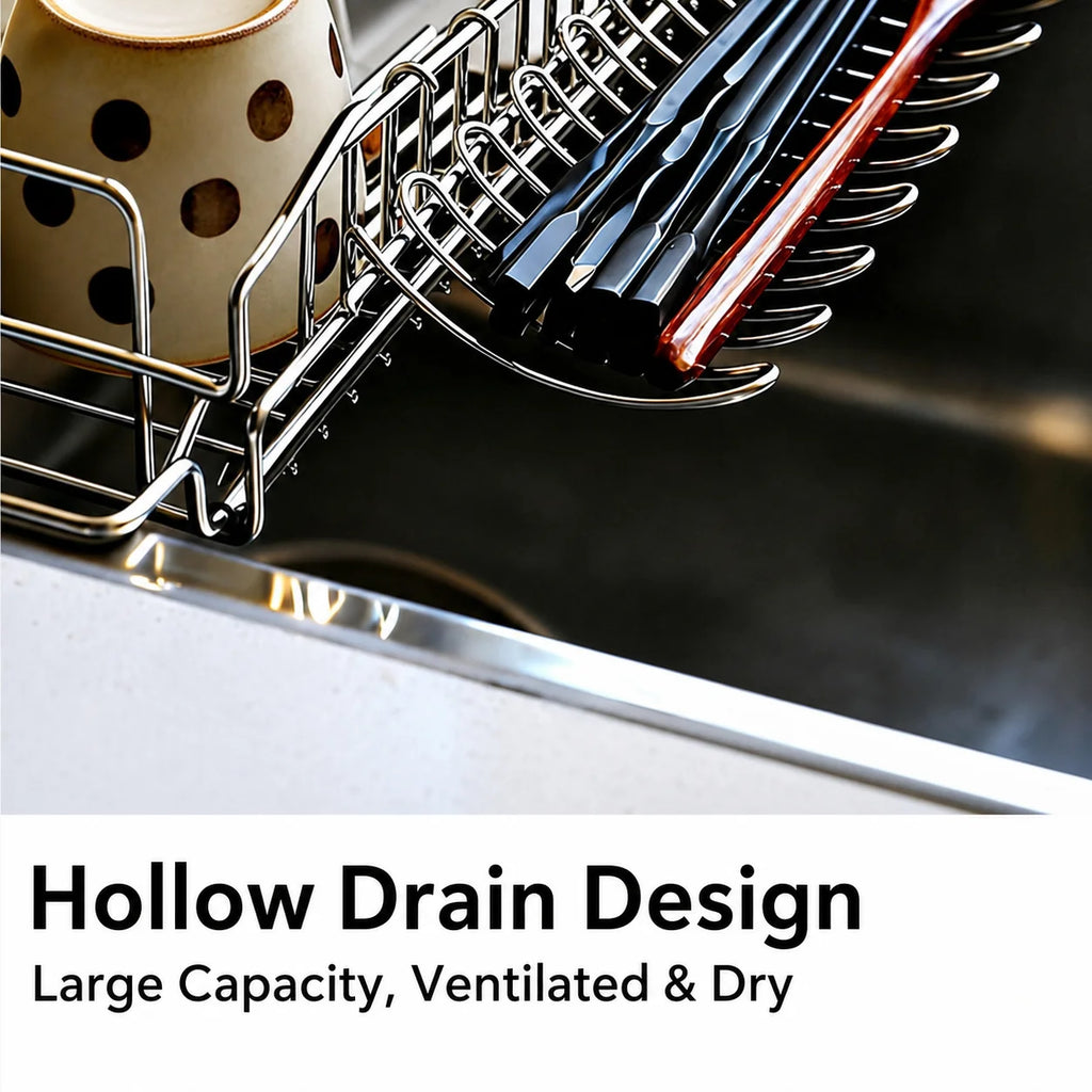 No-Drill Stainless Steel Sink Hanging Organizer & Draining Rack