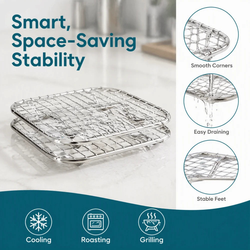 Stainless Steel Baking Cooling Rack – Elevated Wire Mesh