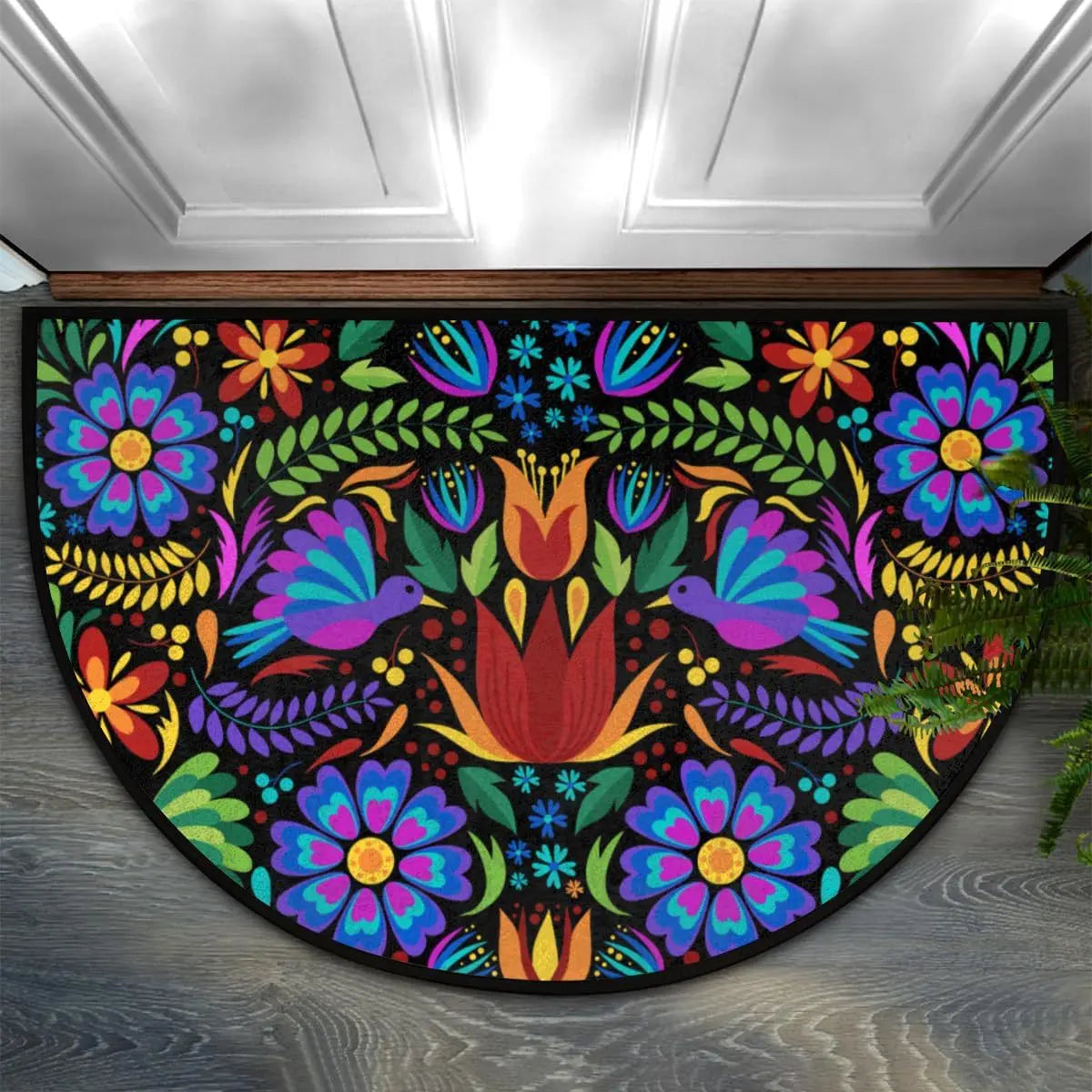 Semi-Circular Non-Slip Doormat – Indoor & Outdoor Entrance Rug