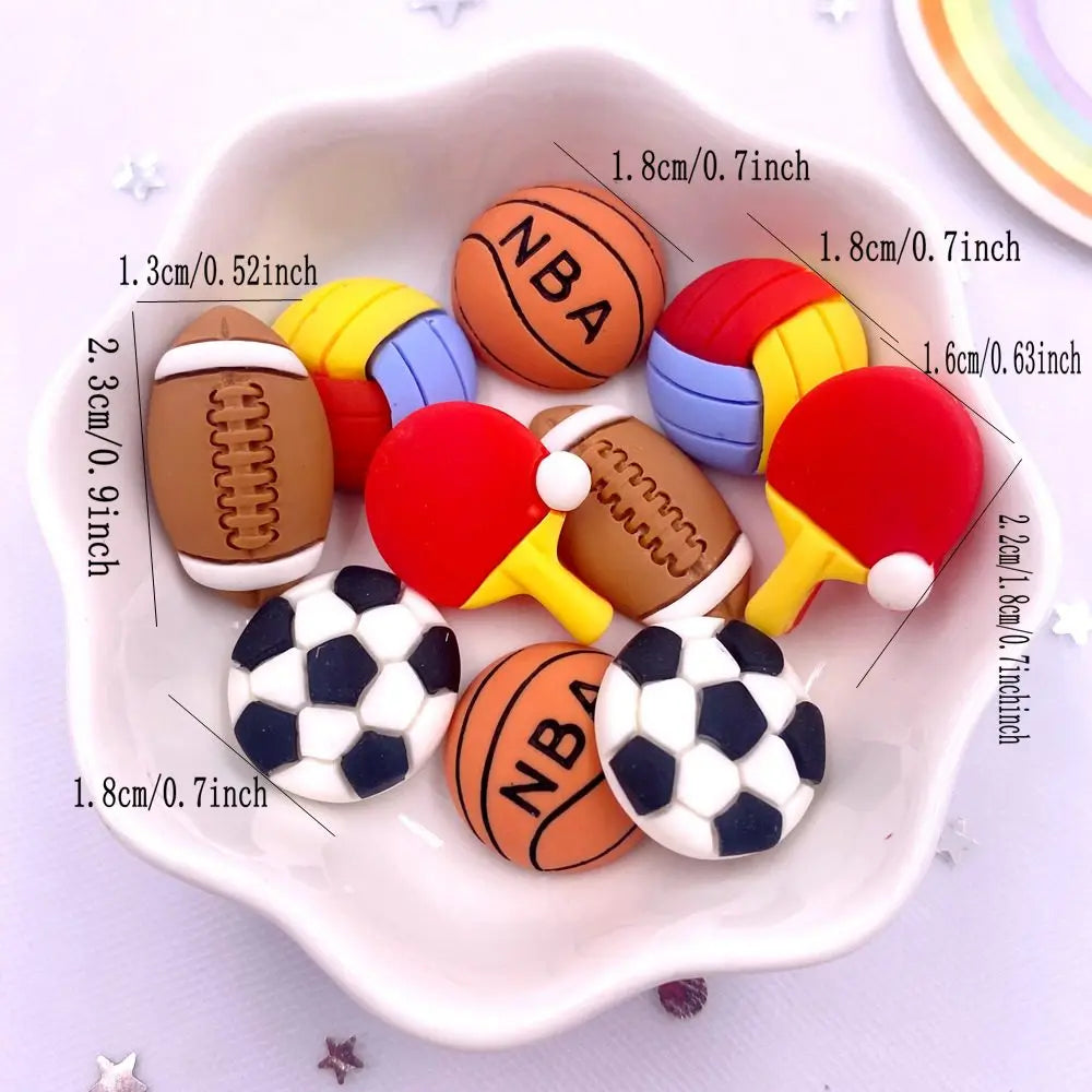 10PCS Resin Sports Flatback Figurines – Scrapbook DIY Crafts