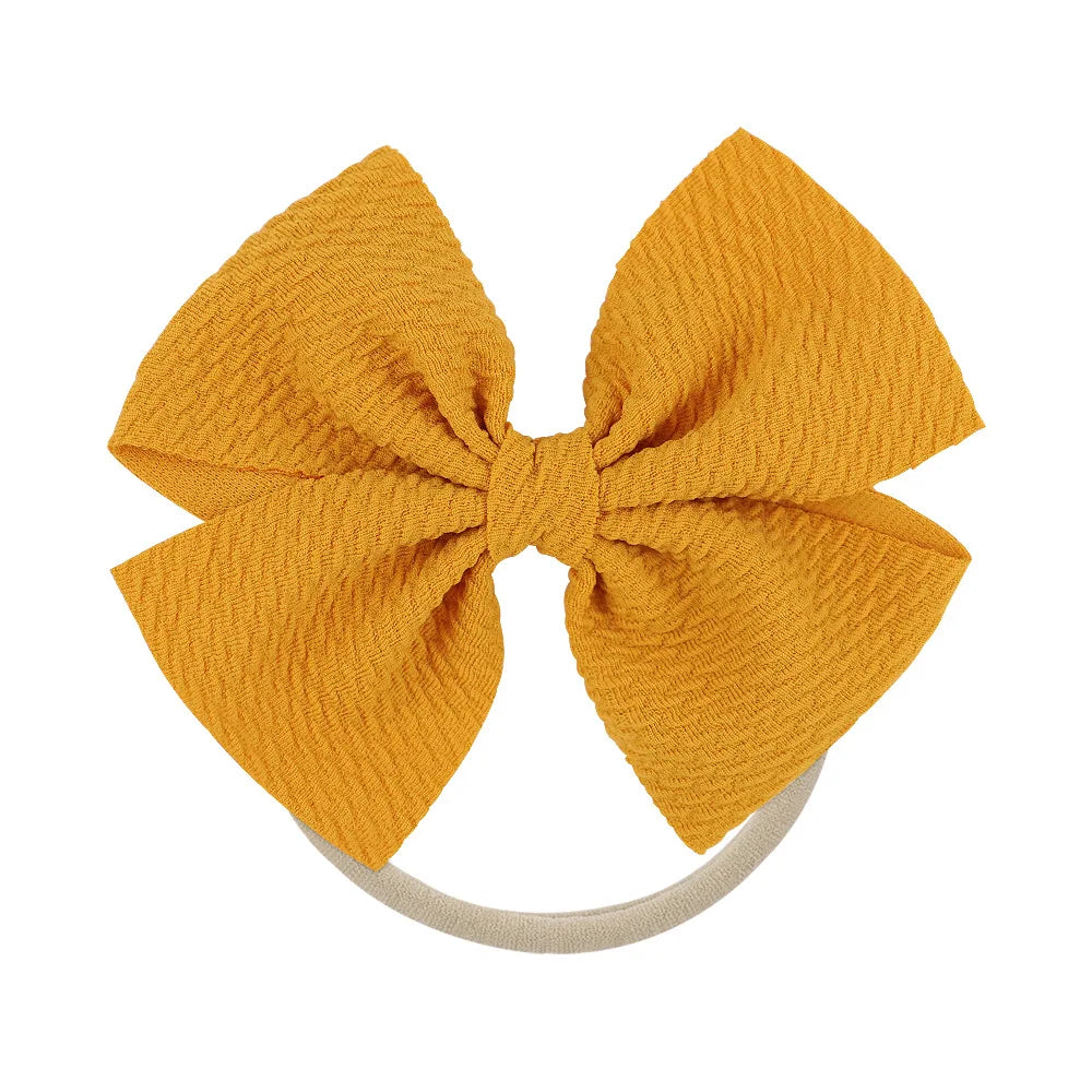 12-Pack Grosgrain Ribbon Hair Bows – Elastic Ponytail Holders