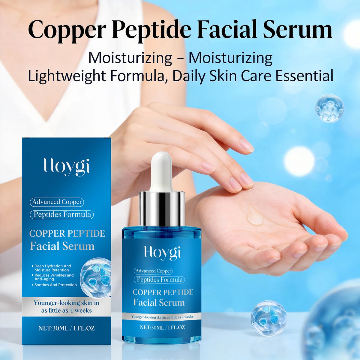 Hoygi Copper Peptide Facial Serum 30ml – Firm & Hydrate Skin