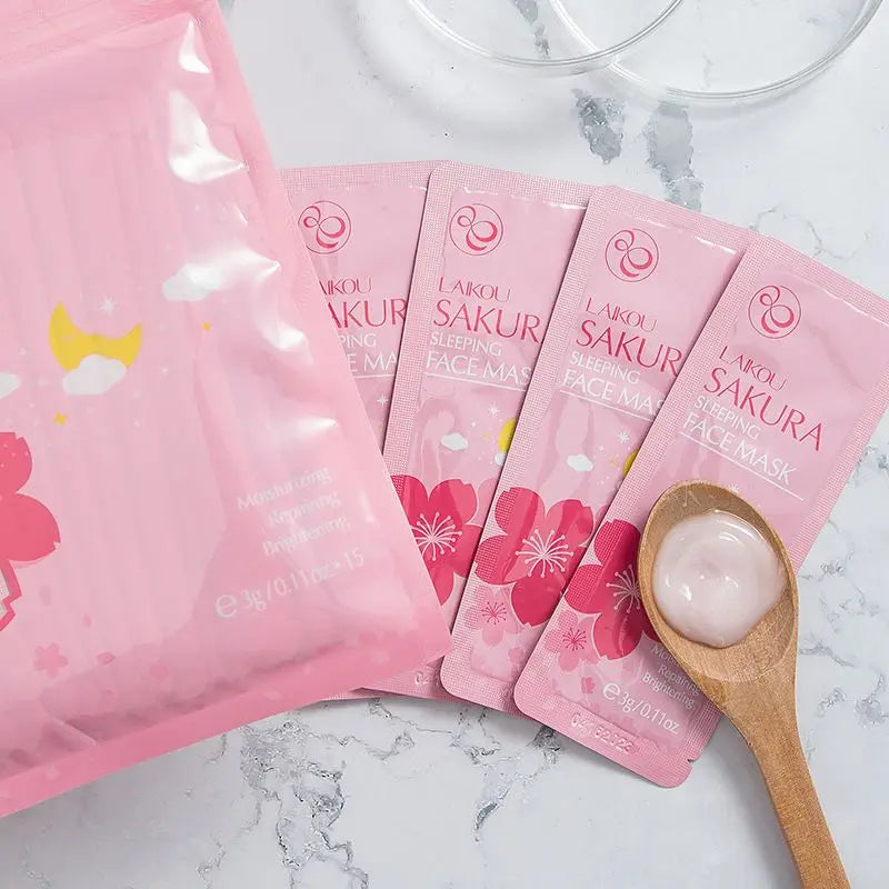 LAIKOU 14pc Sakura Mud & Sleeping Face Mask Set | Anti-Aging