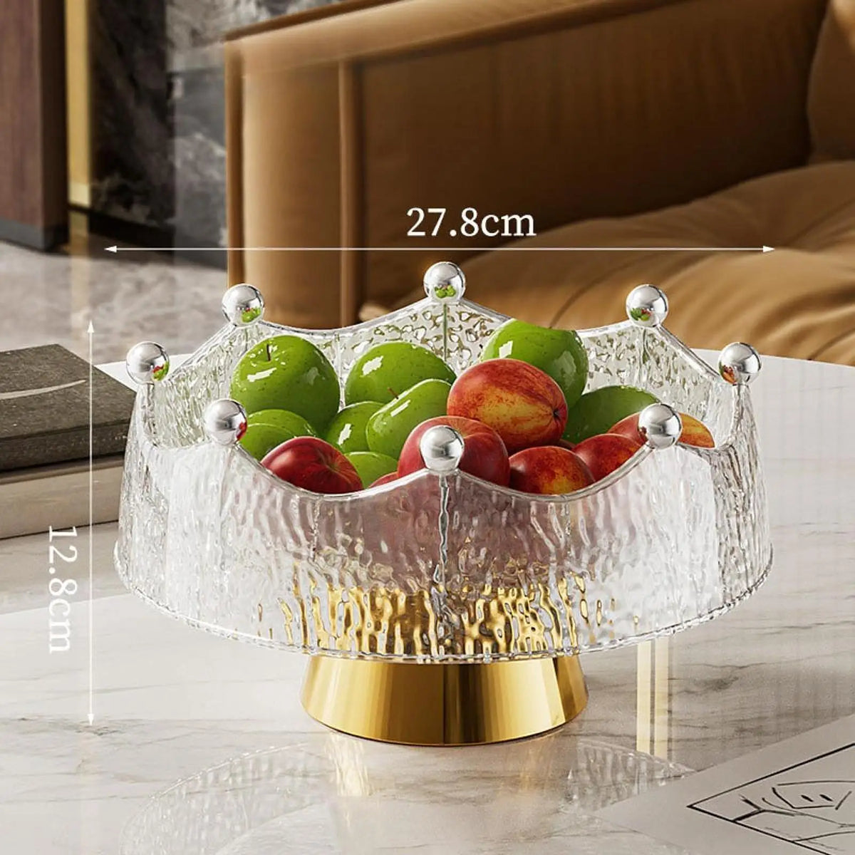 Luxury Pedestal Fruit Bowl with Stand & 8 Forks | Crystal PET