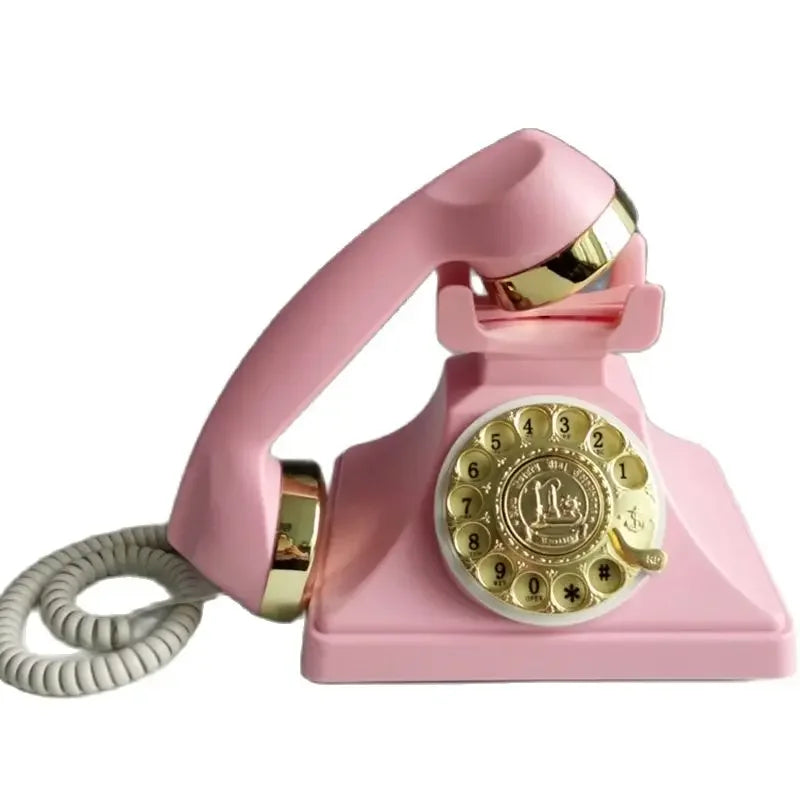 Retro Rotary Dial Telephone – Corded Landline with Caller ID