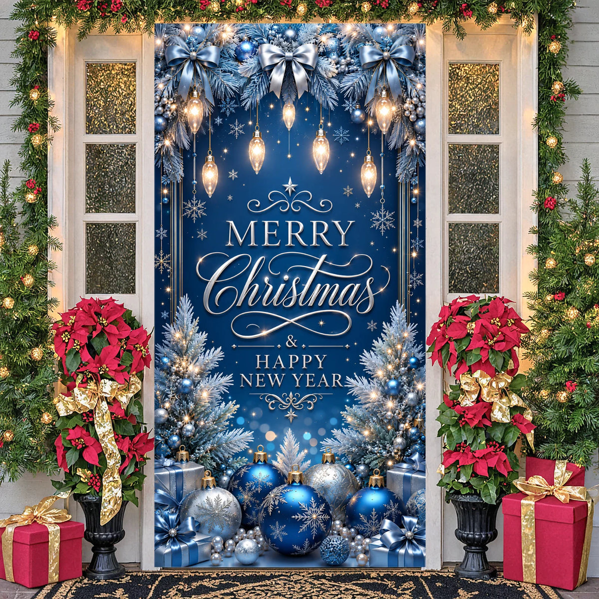 Christmas Snowflake Party Backdrop – Holiday Photo Prop Banner