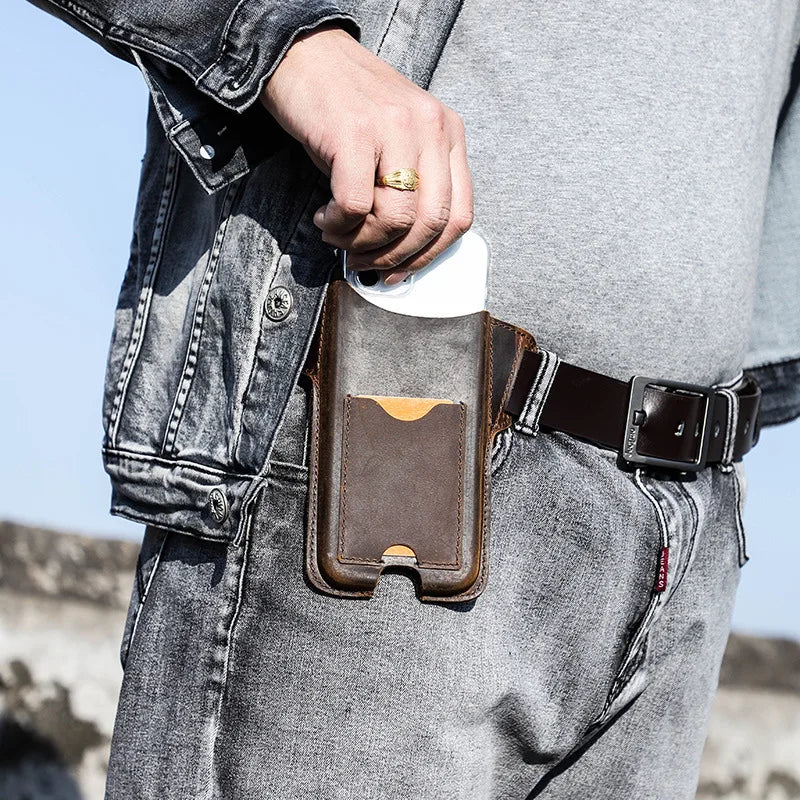 PU Leather Phone Holster Belt Clip Waist Bag – 6.7" Phones