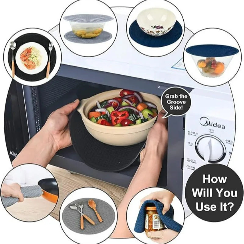 Round Silicone Honeycomb Trivet Mats | Heat Resistant Non-Slip