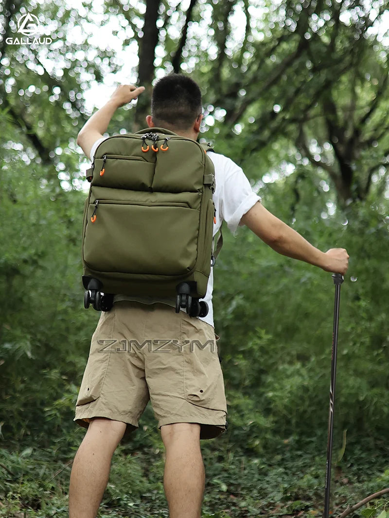 18-Inch Waterproof DSLR Camera Trolley Bag with Wheels 38L