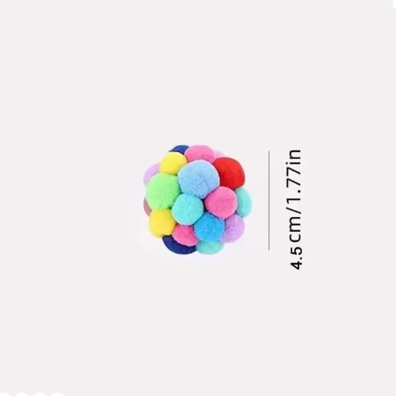 Interactive Plush Bouncy Ball Cat Toy – Colorful Yarn Teaser
