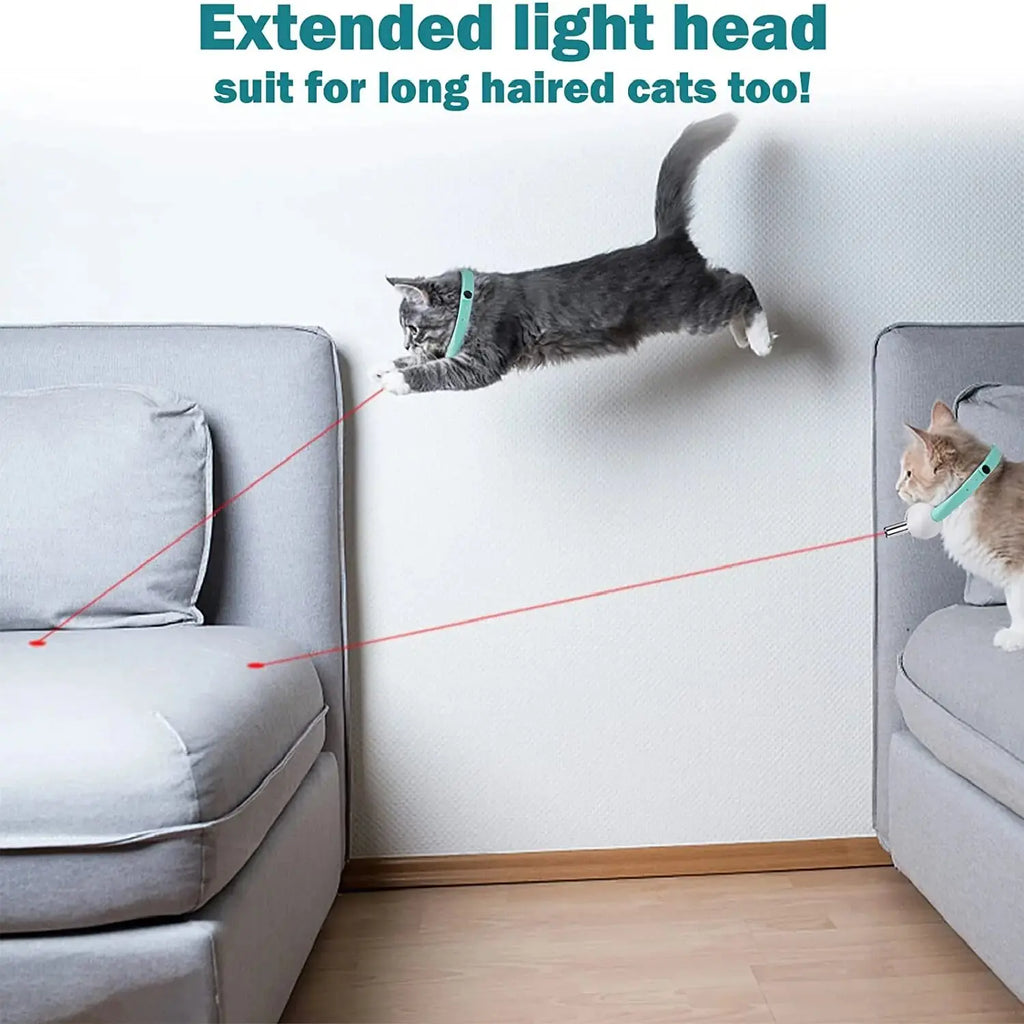 USB Rechargeable Smart Laser Collar Cat Toy – Adjustable
