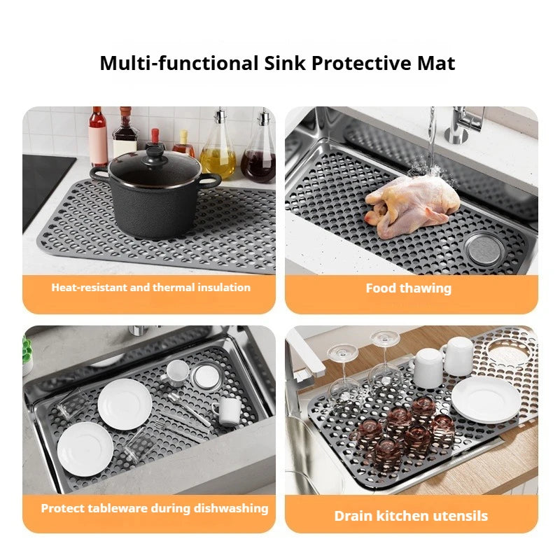 Silicone Sink Mat – Non-Slip Heat-Resistant Dish Drying Pad