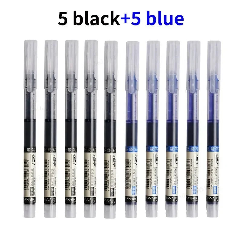 0.5mm Needle-Point Gel Pens – Quick-Dry Blue Ink for School