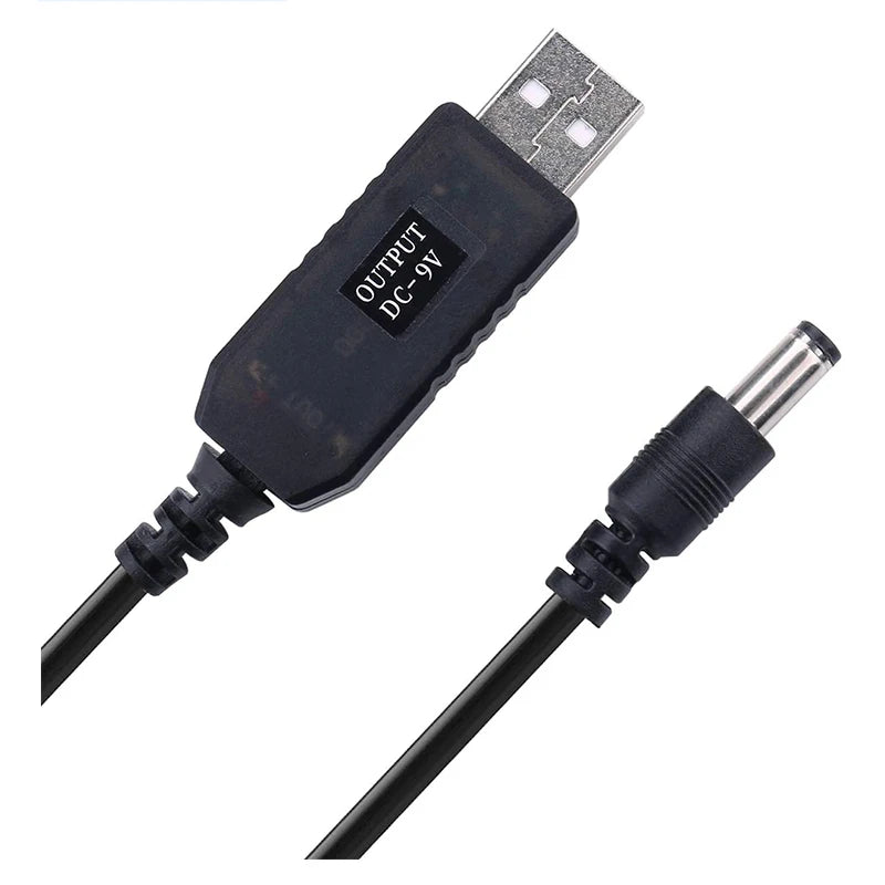 USB 5V to 12V/9V Power Boost Cable – 5.5x2.1mm DC Converter