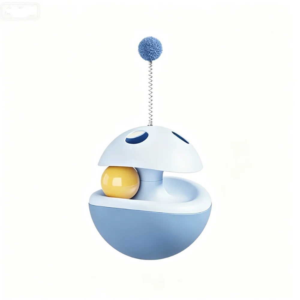 Cat Toy Combo – Mushroom Tumbler Treat Dispenser & Sisal Ball