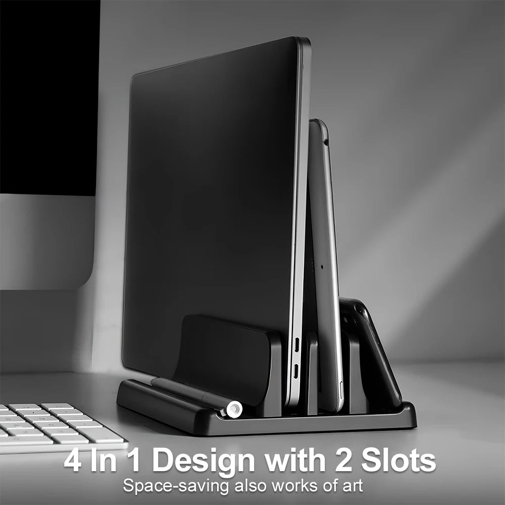 Vertical Laptop Stand Adjustable ABS – Space-Saving Desk Organizer