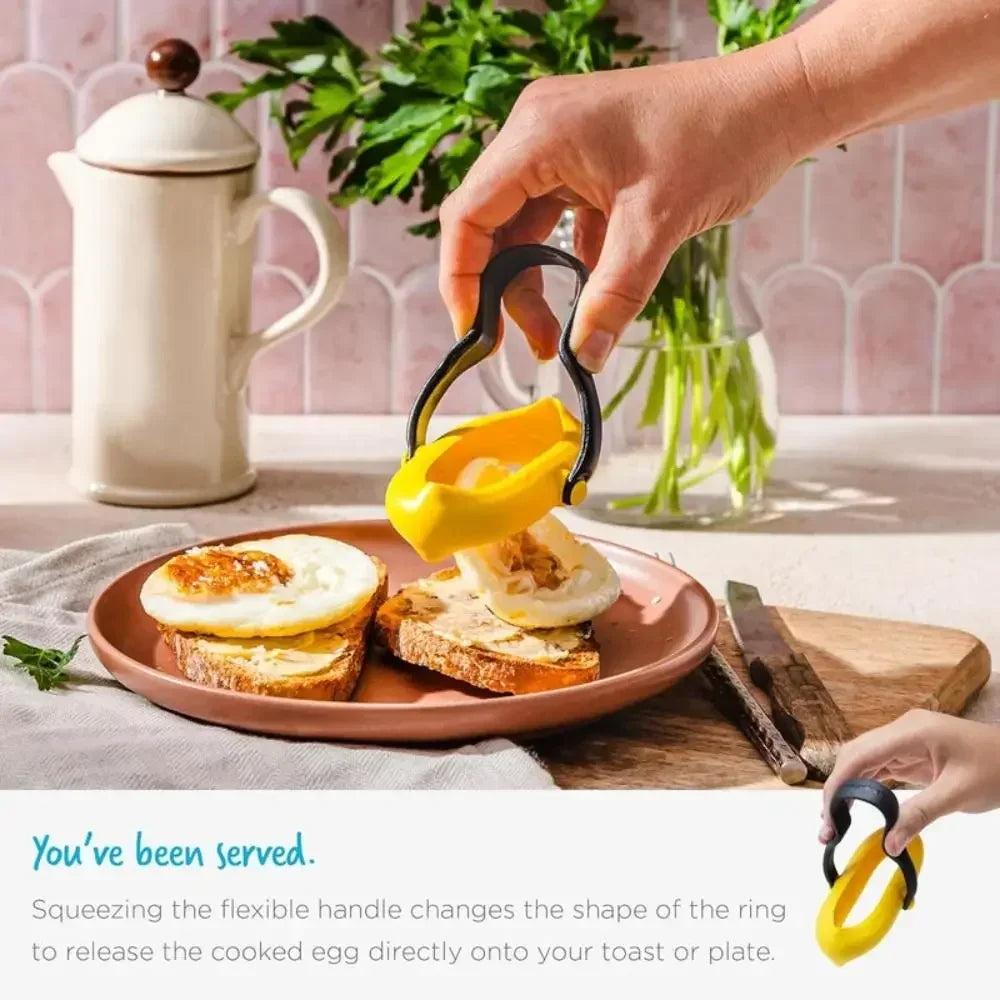 3-in-1 No-Leak Fried Egg Ring Mold with Flip Handle