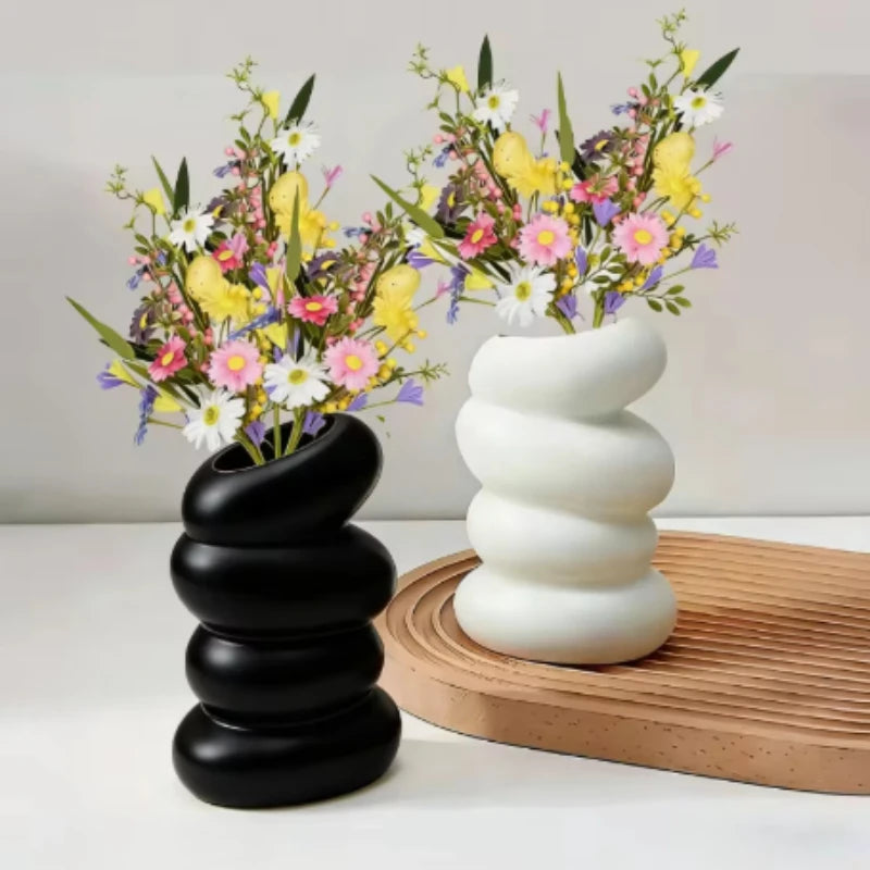 Nordic Spiral Vase – Modern PP Flower & Plant Container