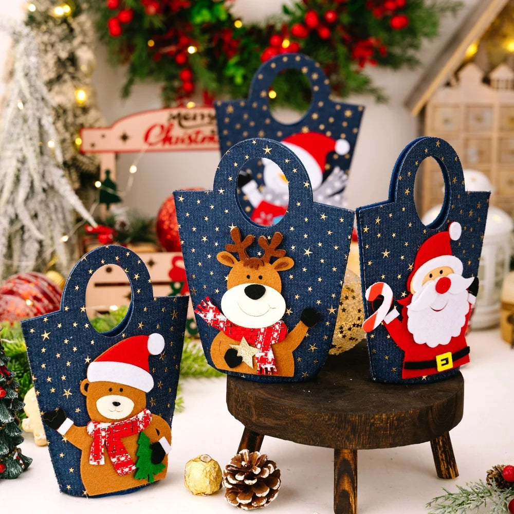 Santa Claus Christmas Gift Bag – Washable Reusable Candy Bag