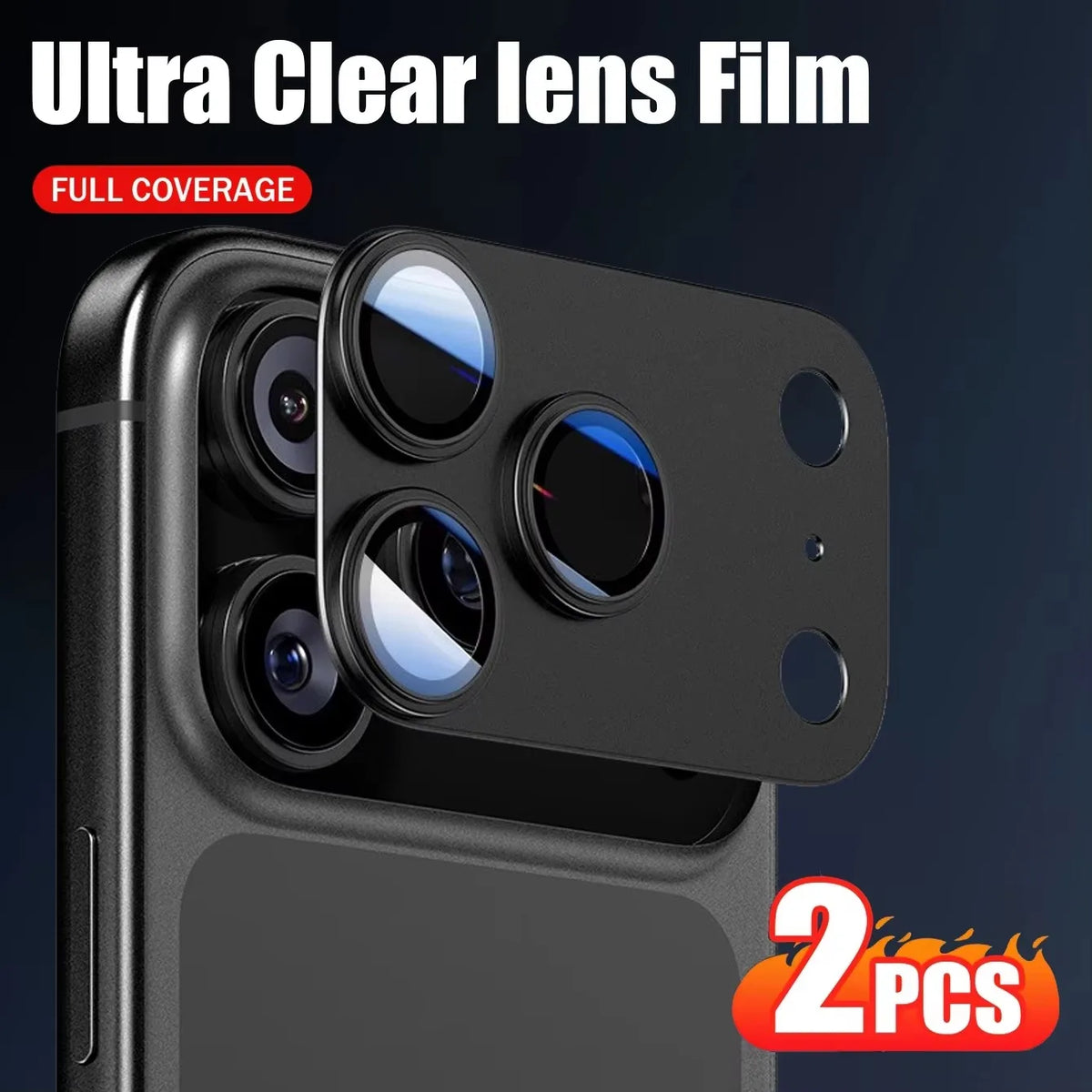 2-Pack iPhone 17/18 Pro Max Camera Lens Protector Metal Frame