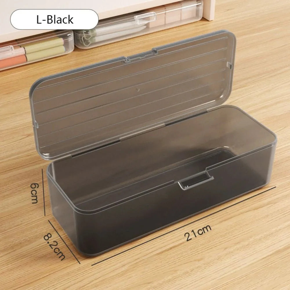 Transparent Stackable Plastic Pencil Case – Large Capacity