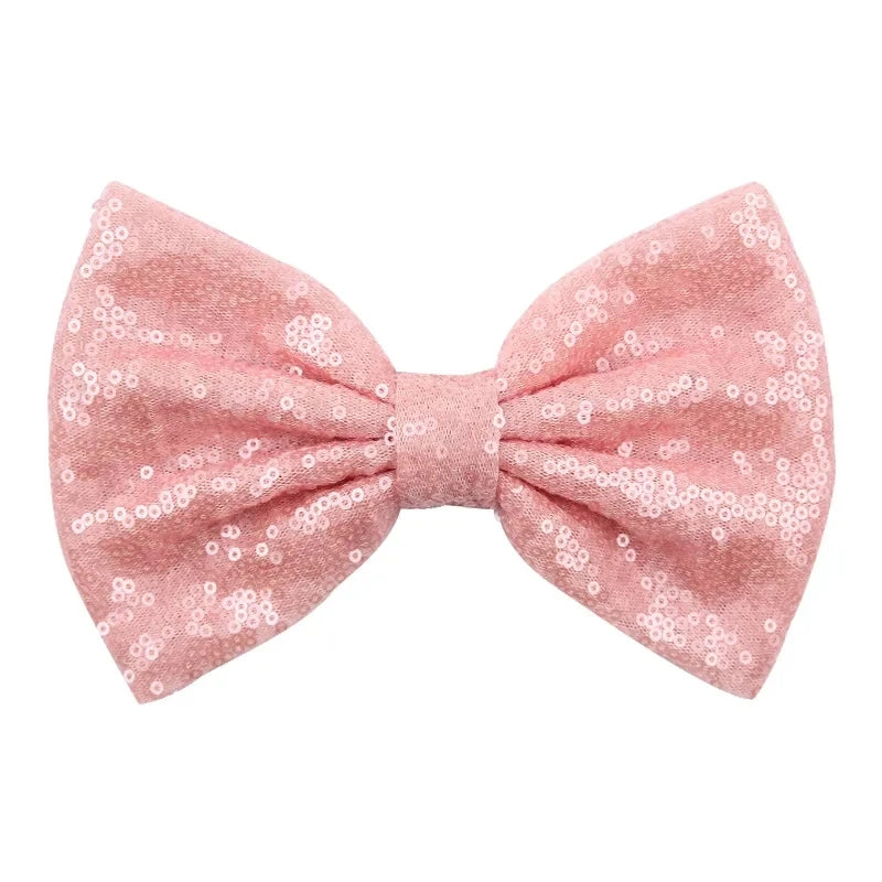 5-Pack Glitter Sequin Hair Bows – DIY Girls Hair Accessories