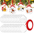 30-Pack Blank Clear Acrylic Christmas Ornaments – 3" DIY Discs