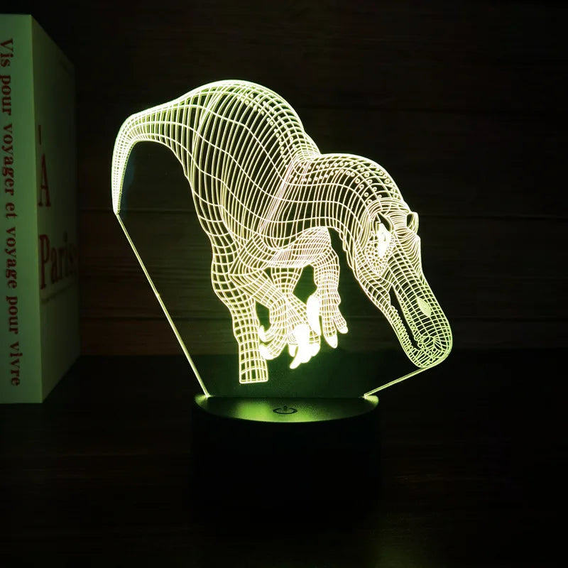 Spinosaurus 3D LED Night Light for Kids – 7 Color Dino Lamp
