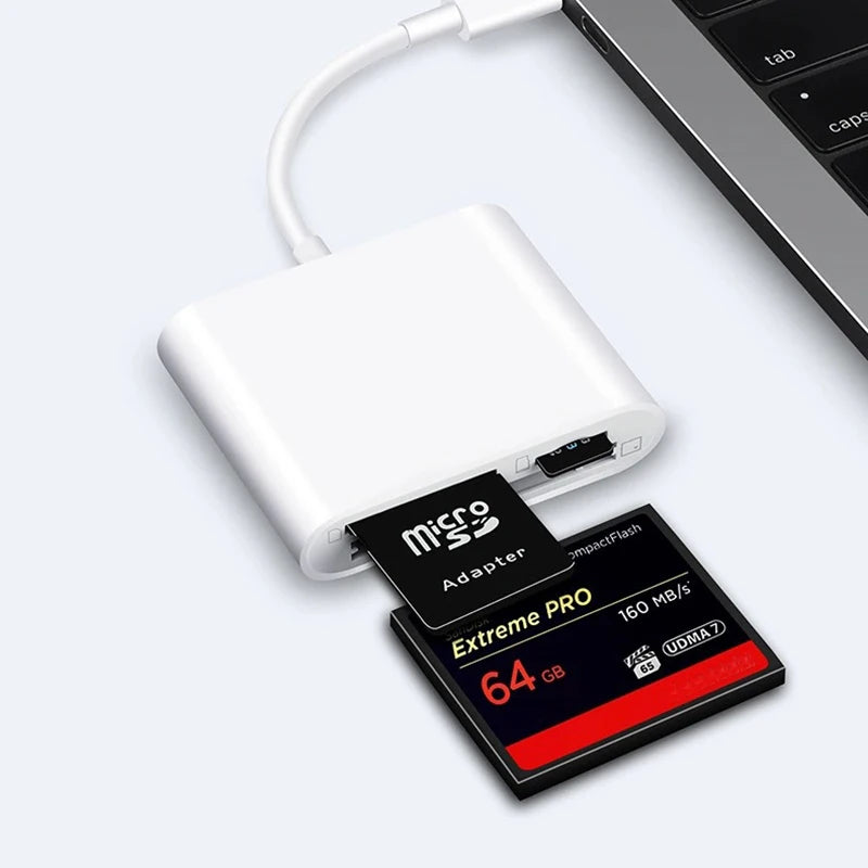 USB-C CF & SD Card Reader – Multi-Card Adapter USB 2.0