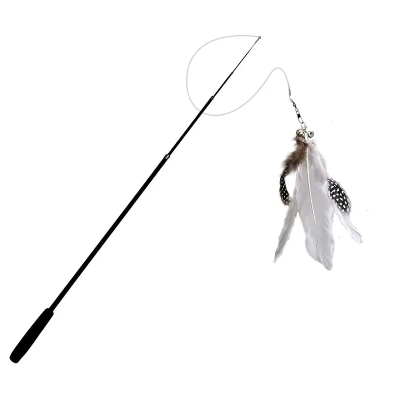 1.8m Telescopic Carbon Fiber Feather Cat Wand Toy | 4-Section