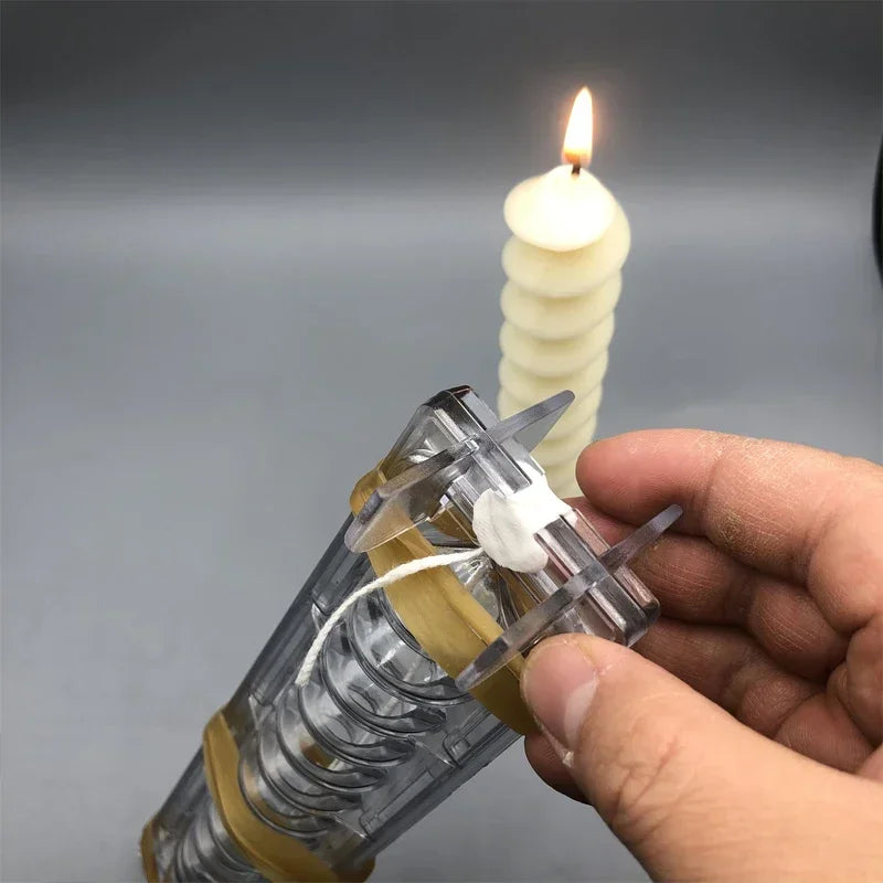 Spiral Cylindrical Candle Mould – Acrylic Plastic Mold Set