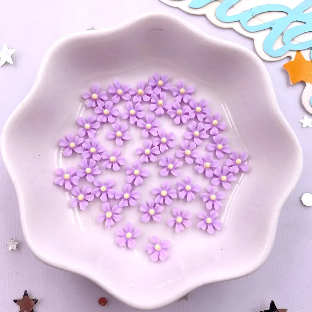 100Pcs 7mm 3D Resin Osmanthus Flatback Flower Gems – Nail & Crafts
