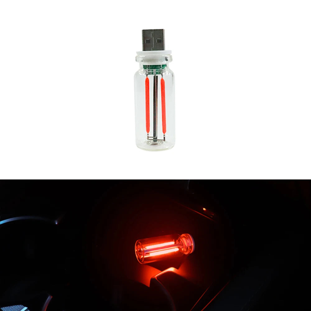 USB LED Flame Candle Ambient Light – Car & Home Décor