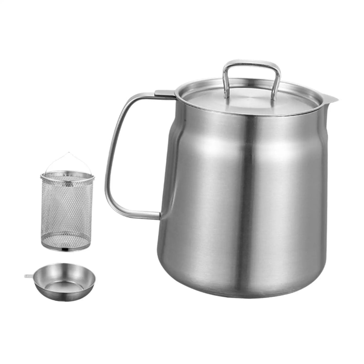 Stainless Steel Deep Fryer Pot with Basket, Lid & Strainer