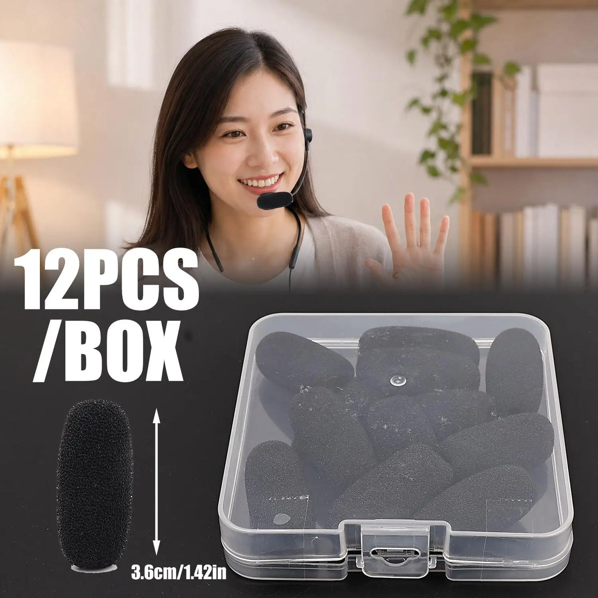 Foam Microphone Windscreen Covers S/L 12-Pack | Lapel Mic
