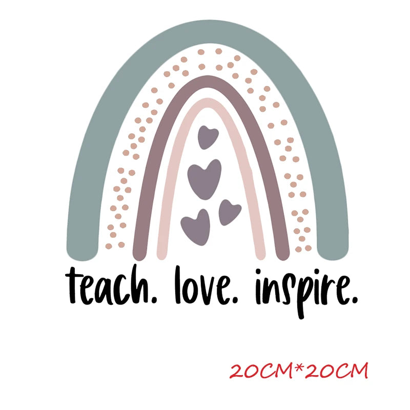 Iron-On Rainbow Teacher Patches – DIY Heat Transfer Appliqué