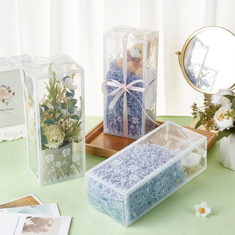 10-Pack Clear PVC Gift Boxes with Bowknot | Wedding & Party